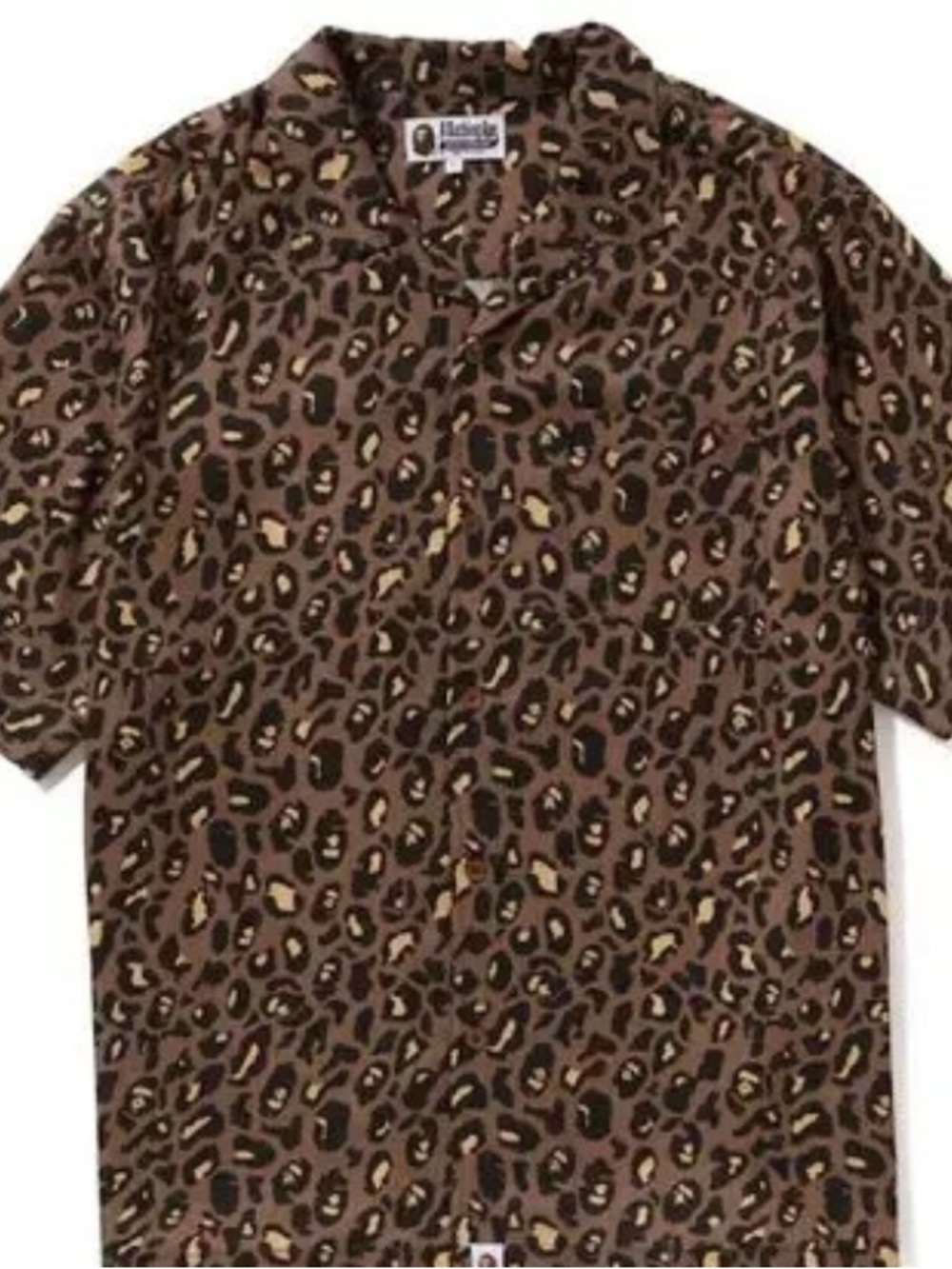 BAPE leopard open collar shirt
